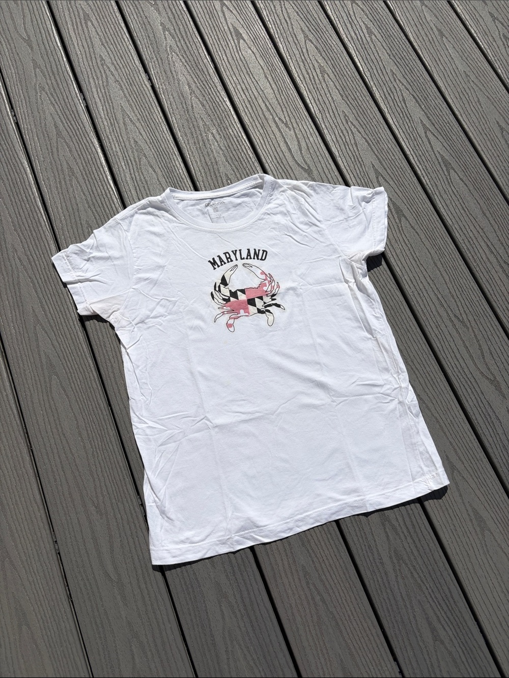 Del Sol Color Changing Maryland Graphic White Short Sleeve Tee